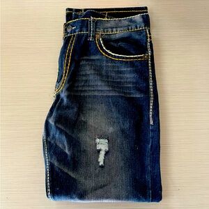 True Religion Jeans Mens 40 Ricky Super T Dark Wash Flap Pockets Blue Cotton